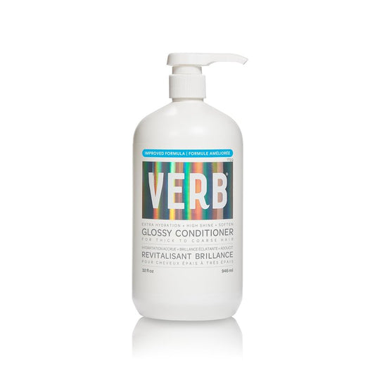 VERB Glossy Conditioner, 32 fl oz – Conditions, Detangles + Adds High Shine for Thick to Coarse Hair – Vegan, No Parabens or Harmful Sulfates