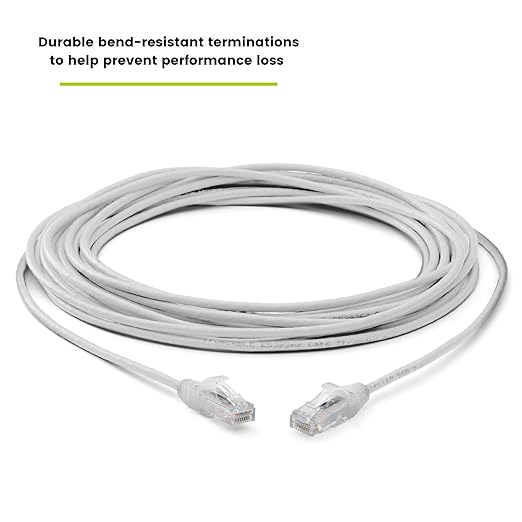 TRUECABLE Cat6 Component Rated Patch Cable, Unshielded (U/UTP), 25ft, White, 28AWG Stranded Pure Copper, Snagless 10G High-Speed Ethernet Cable, PoE++ 4PPoE 100W, UL Listed, RoHS-3, 1 Pack