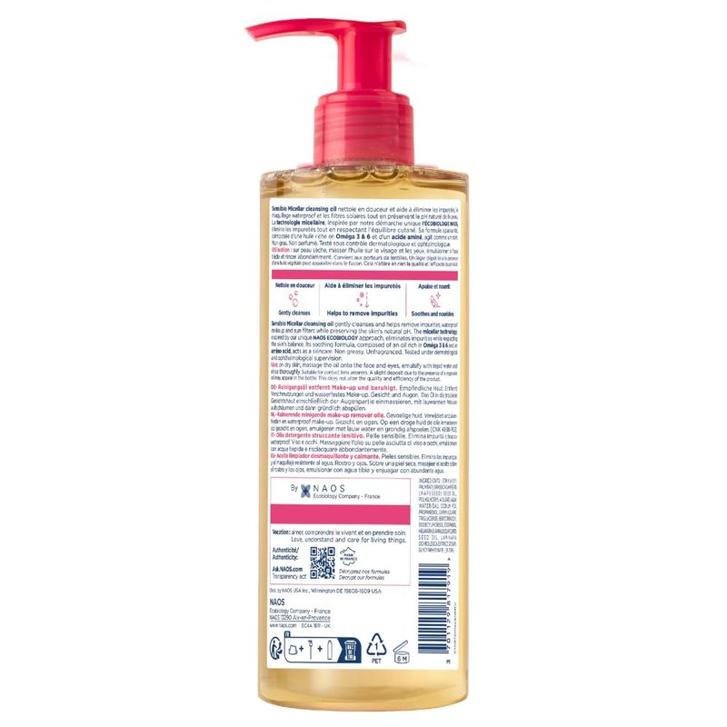 Bioderma Sensibio Micellar Cleansing Oil, 1st Ecobiological Micellar Formula Gentle Face Cleanser That Deeply Cleanses, Removes makeup, Soothes & Nourishes Skin with Oil-to-Milk Texture,Fragrance-Free