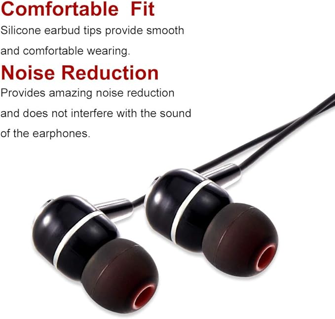 Earbud Tips High Quality Soft Silicone Earbuds Replacement Tips Fit for in-Ear Headphones(inner hole from 3.8mm - 4.2mm earphones)9 Pairs S/M/L,Black/Red