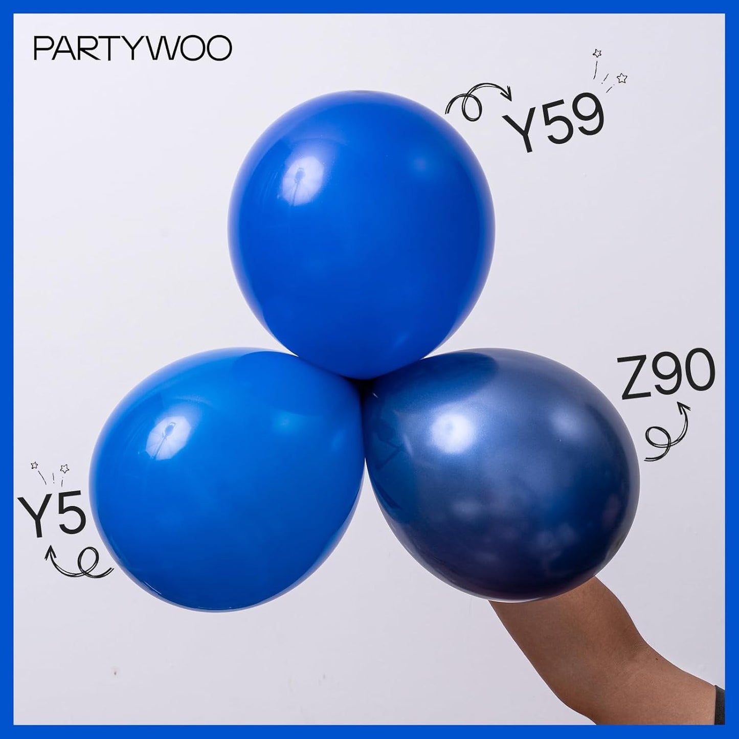 PartyWoo Royal Blue Balloons - 152-Piece Arch Kit for Baby Showers & Graduations | 5-12 Inch Sizes