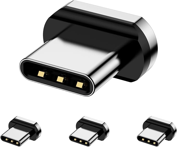 CNakdDG Magnetic Connector Tips Head for USB-C Android Devices (4 Pack), only Compatible 5A Magnetic Charging Cable or Magnetic Adapter