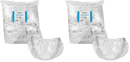 ForPro Professional Collection Spa Liners, Fit All Pedicure Spas, Disposable Pedicure Liners, Clear, 100-Count (Pack of 2)