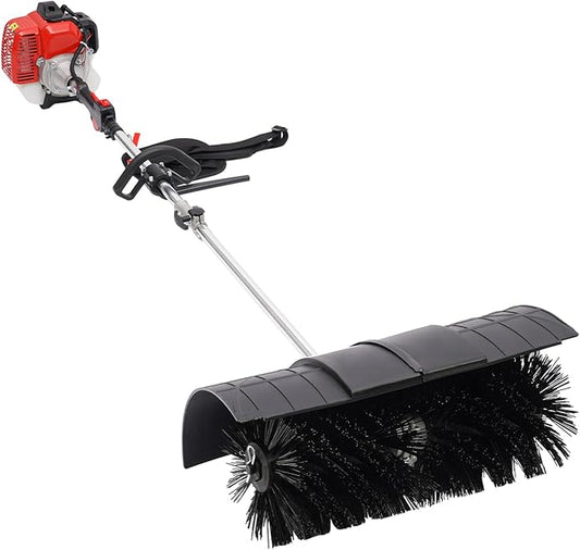 Gas Power Handheld Sweeper Broom, 52cc 1700W Outdoor Gasoline Power Broom High Performance Cleaner Professional Cleaning for Driveway Artificial Turf Grass Snow