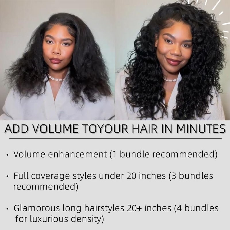Water Wave Human Hair Bundles - 100% Unprocessed Double Weft Extensions | Curly 20 Inch for Black Women