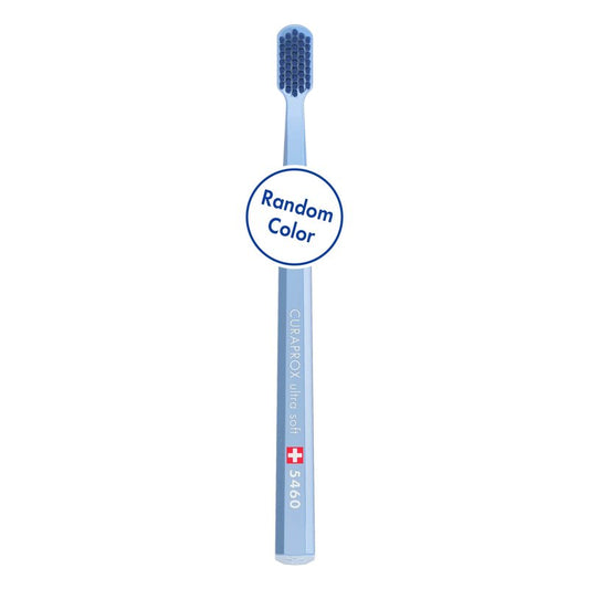 Curaprox CS 5460 Ultra-Soft Toothbrush for Adults with Ultra-Fine Filaments and Compact, Slightly Angled Toothbrush Head for Improved Tooth and Gum Health, Assorted Color