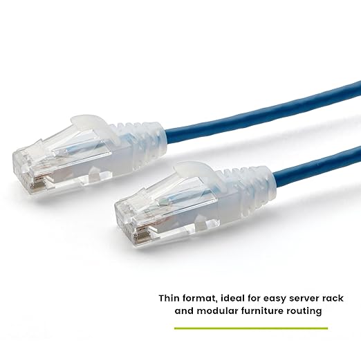 TRUECABLE Cat6 Component Rated Patch Cable, Unshielded (U/UTP), 25ft, Blue, 28AWG Stranded Pure Copper, Snagless 10G High-Speed Ethernet Cable, PoE++ 4PPoE 100W, UL Listed, RoHS-3, 1 Pack
