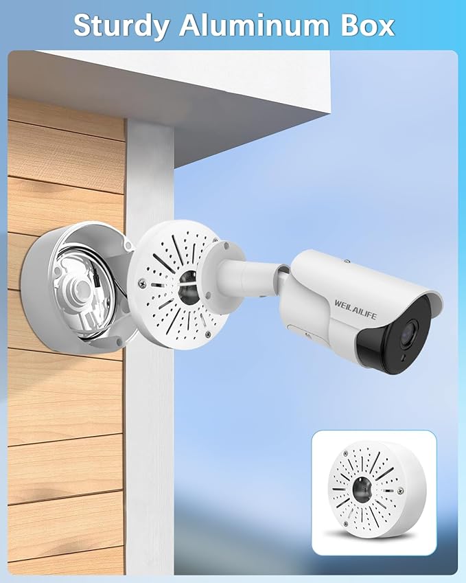 WEILAILIFE 【Compatible Almost All Cameras Type】 Security Camera Junction Box, Universial CCTV Camera Junction Boxes, Outdoor Surveillance Camera Mount Bracket (4 Pack)