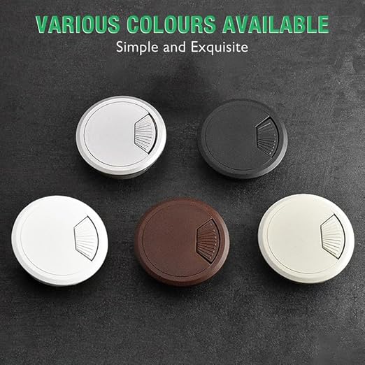 EASYEAH 2 Pcs Desk Grommet 3-1/8" / 80 mm, Desk Cord Hole Cover, Cable Grommet ABS Plastic, Desk Hole Grommet for Home & Office Pc, Detachable Adjustable Cable Cord Organizer-Light Grey