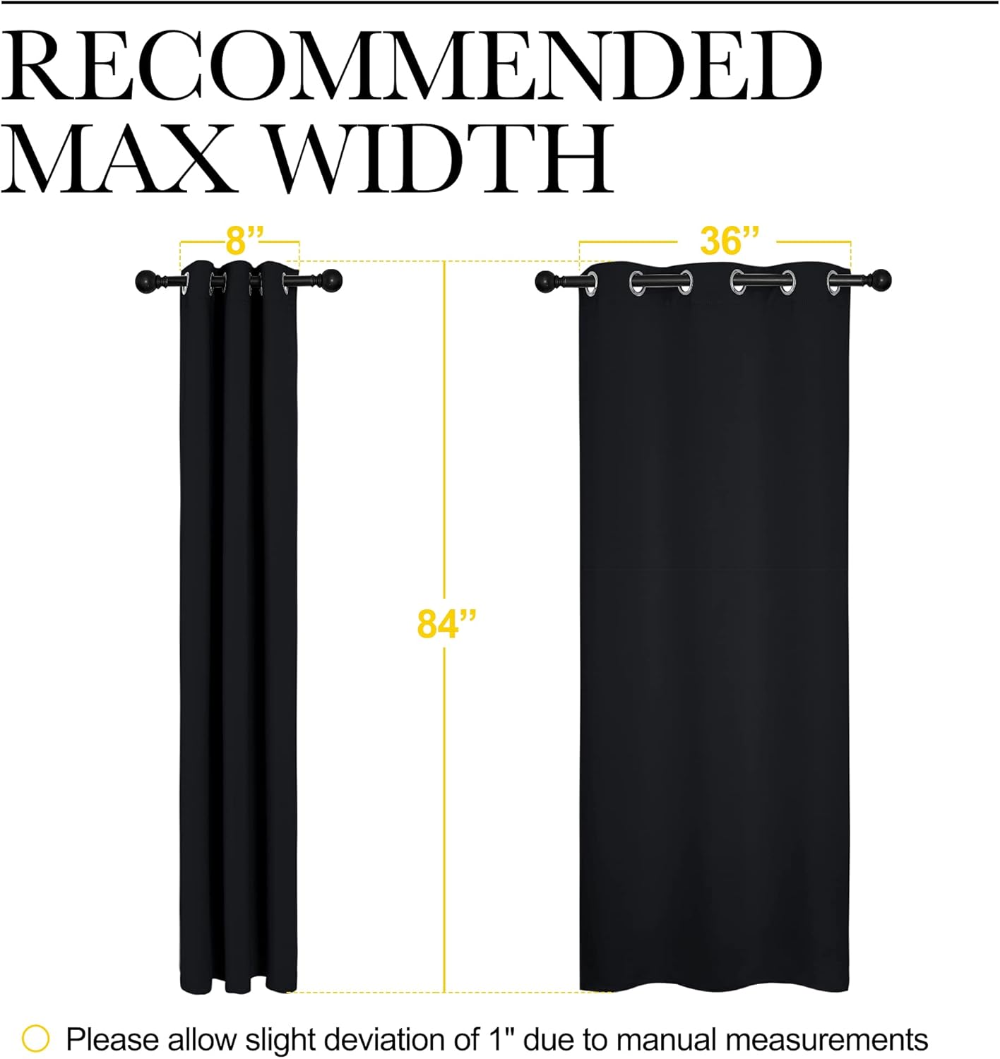 NICETOWN Thermal Insulated Blackout Curtains - 84-Inch Length, 2 Panels Set for Privacy & Sound Reduction