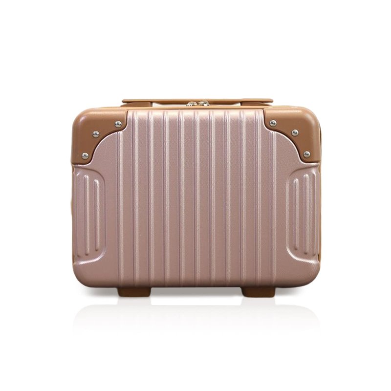 HAHONIA Hard Shell Beauty Case 30 * 15 * 22cm, Portable Waterproof Cosmetic Case with Elastic Band and Zipper, ABS Makeup Travel Case for Women Girl for Lipstick Skin Care