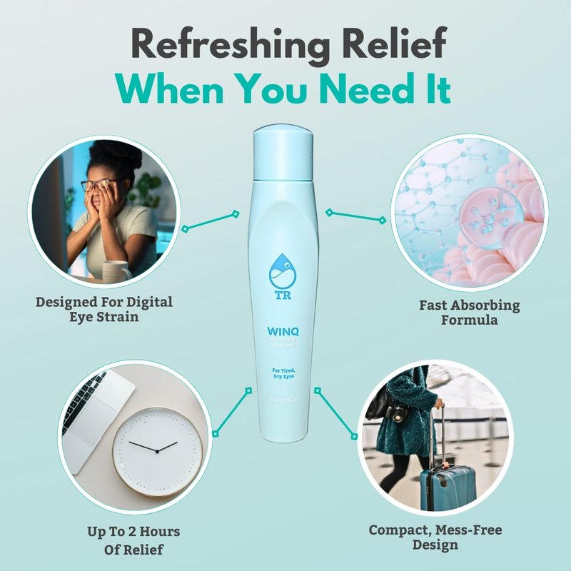 TearRestore WINQ Under Eye Stick with Caffeine & Niacinamide. Cooling Eye Balm Stick for Redness, Puffiness, Dark Circles, Fatigue & Dryness. Hydrating Undereye Balm with Hyaluronic Acid (10mL)