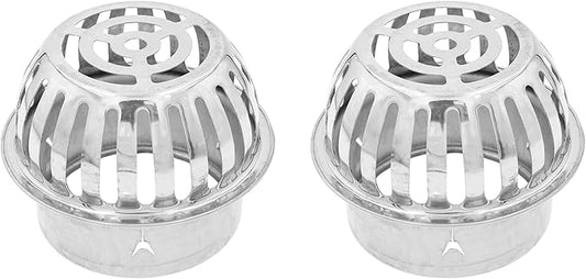 Roof Floor Drain,SAFYY 304 Stainless Steel Roof Drain Dome,Balcony Roof Dome Drain Cover,Yard Outdoor Anti Blocking Strainer,Gardens Gutter Cleaning Tool,Rain Bucket Drainage Parts (2, 110mm/4.3")