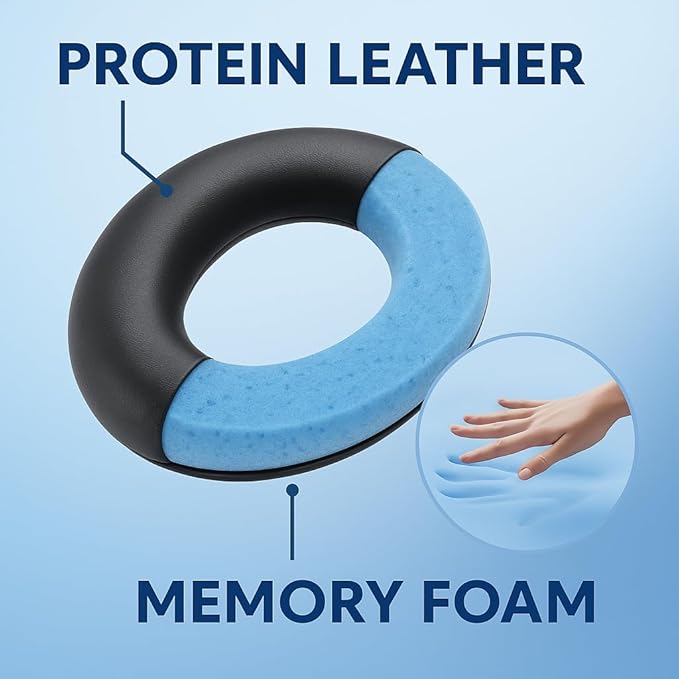 Premium Replacement Ear Pads for Bose QC2, QC15, QC25, QC35 I & II – Soft Protein Leather & Memory Foam Cushions – Enhanced Noise Isolation – Easy Installation Kit & Cleaning Cloth (Silver)