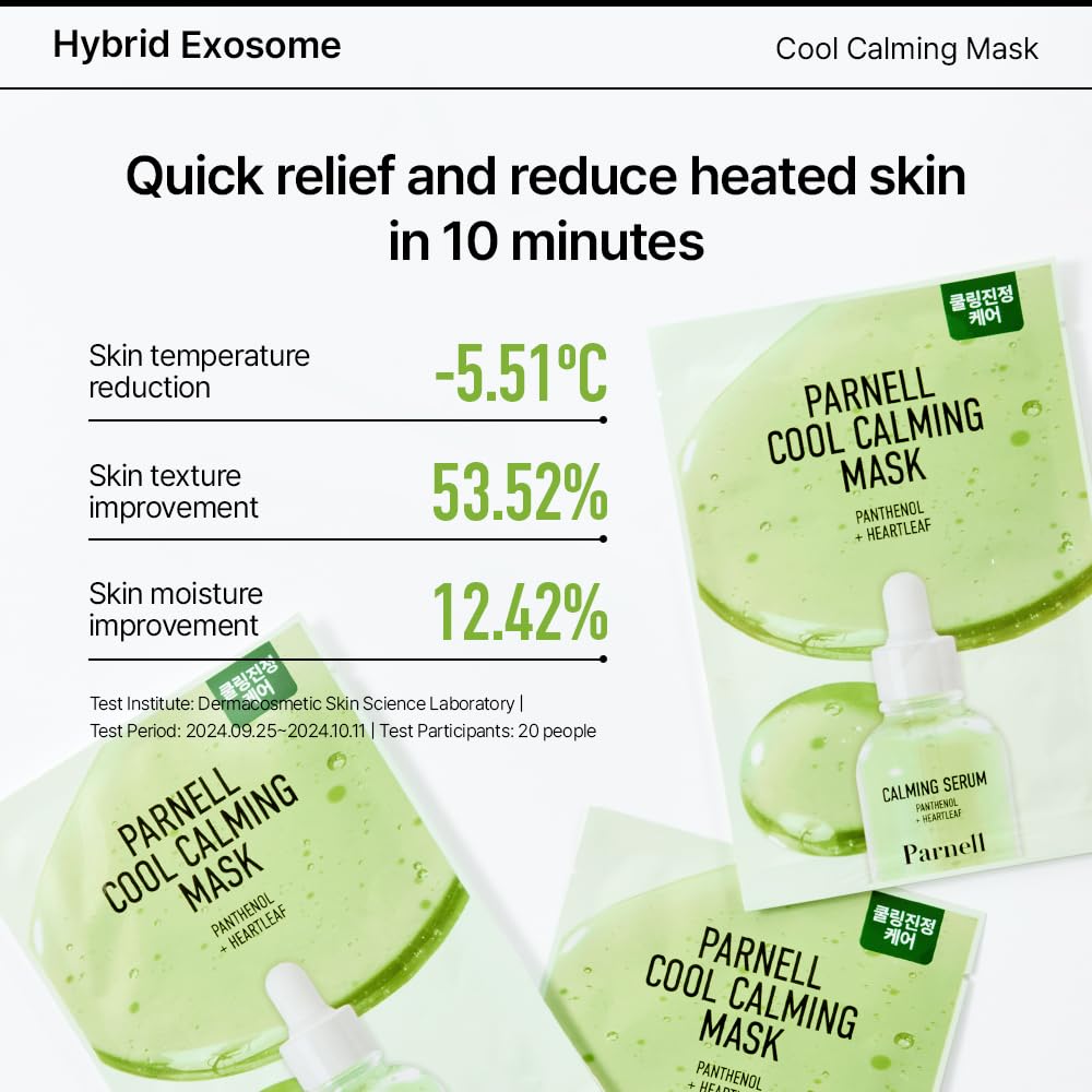 Parnell Panthenol Heartleaf Cool Calming Mask 10ea, korea skin care, korea beauty