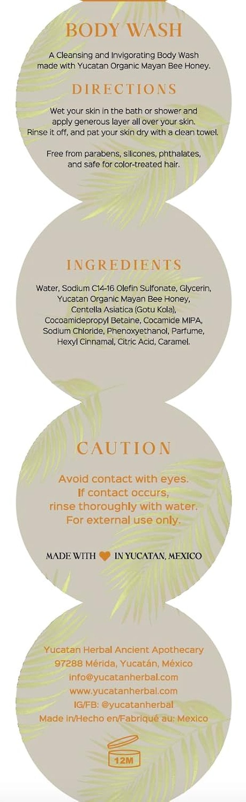 Mayan Bee Honey Body Wash - Natural Herbal Cleanser for Glowing Skin