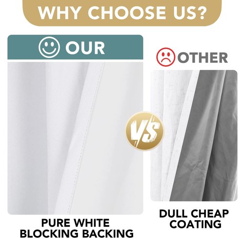 H.VERSAILTEX Linen Blackout Curtains Durable Thick Textured Linen Look 100% Blackout Patio Door Curtain Anti Rust Grommet Extra Wide Sliding Door Curtain Panel, W100 x L108 inch - Pure White