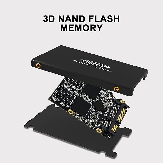Fikwot FS810 512GB SSD, 2.5" SSD SATA III 6Gb/s, Solid State Drives, Up to 560MB/s, 3D NAND TLC Flash, Internal SSD for Desktops and Laptops(Black)