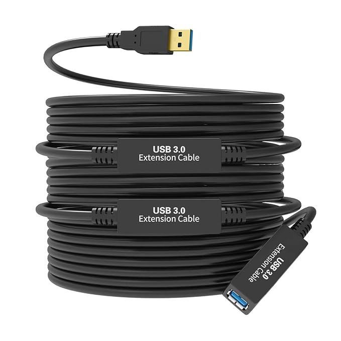 75FT USB 3.0 Active Extension Cable, Long USB Extension Cord A-Male to A-Female, With High-Speed Data Signal Amplifier, Compatible With Quest 3.VR,Rift.360 Kinect. Xbox,Webcam.PS4 HD Camera or More