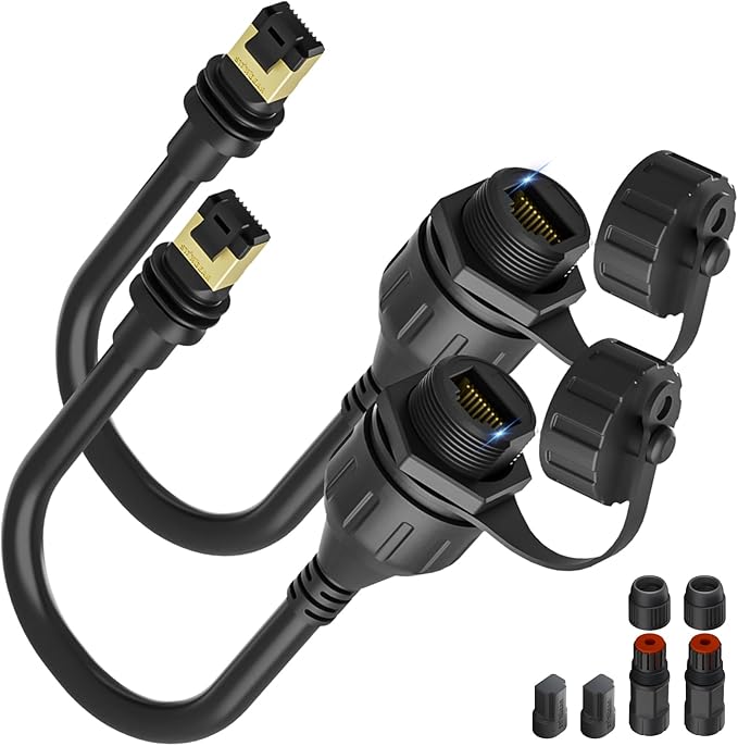 2Pack Starlink Ethernet Adapter Gen 3/Mini, 1FT/30CM Waterproof Starlink Cable RJ45 Coupler Starlink Mini Ethernet Cable Extension, Compatible with Starlink Standard 4/4X/Gen 3 Dish and Router 3