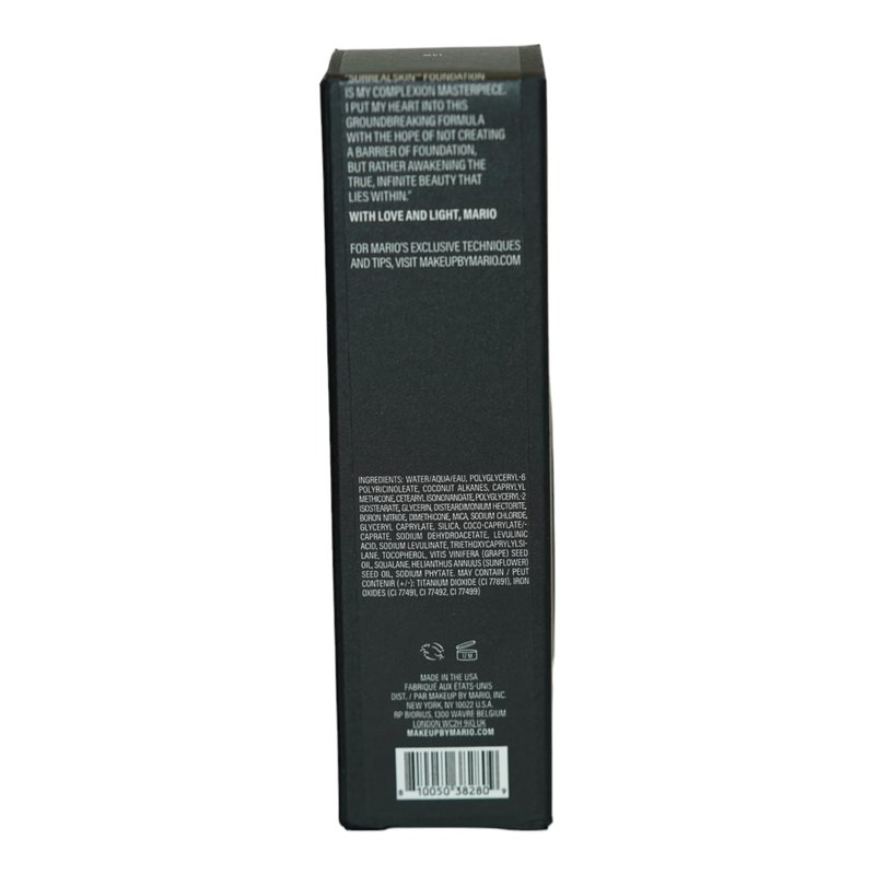 MAKEUP BY MARIO SurrealSkin Liquid Foundation, Liquid Formula, Vegan, Long-wearing coverage, Hydrating, Natural Finish, Size 30 mL (13W - medium with warm undertone)