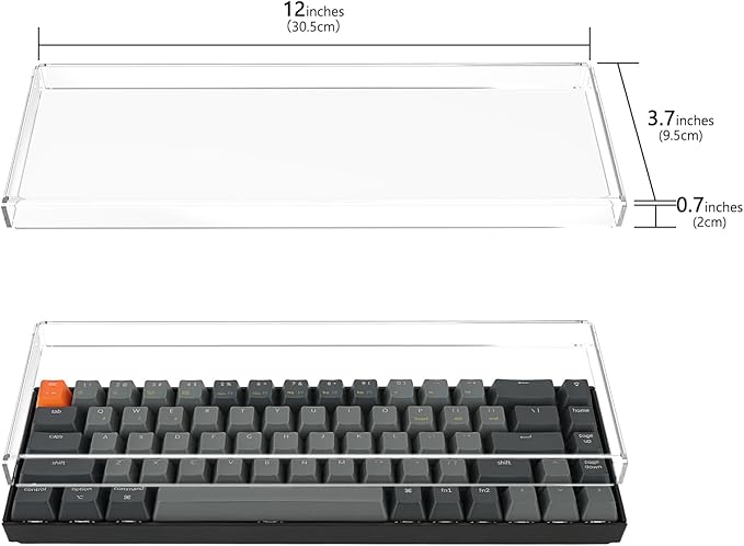 GEEKRIA 65% Keyboard Dust Cover, Clear Acrylic Keyboard Cover for 68 Key Computer Mechanical Keyboard, Compatible with Keychron K7 Keyboard, Keychron K6, K6 Pro, RK Royal KLUDGE RK68