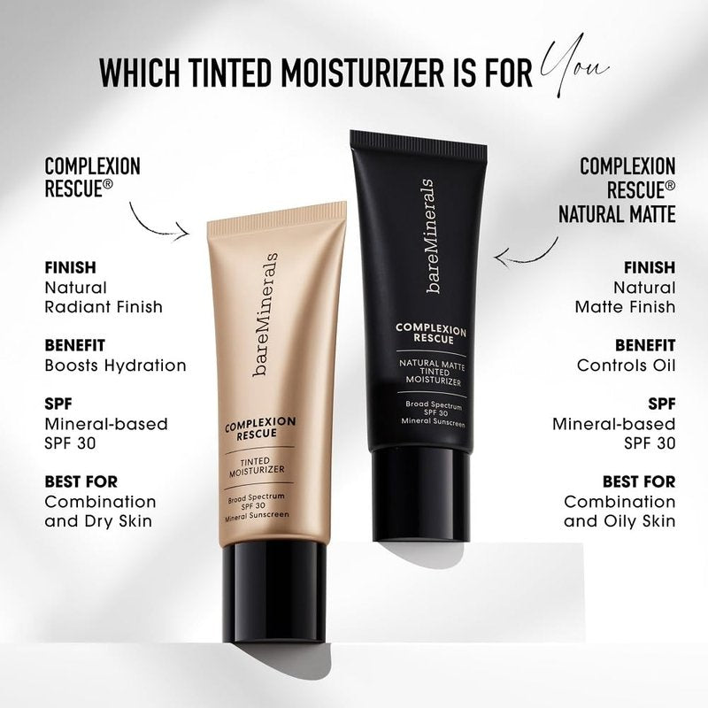bareMinerals Complexion Rescue Tinted Moisturizer for Face with SPF 30, Full Size, Terra 8.5, Vegan, Cruelty-Free & Dermatologist-Tested