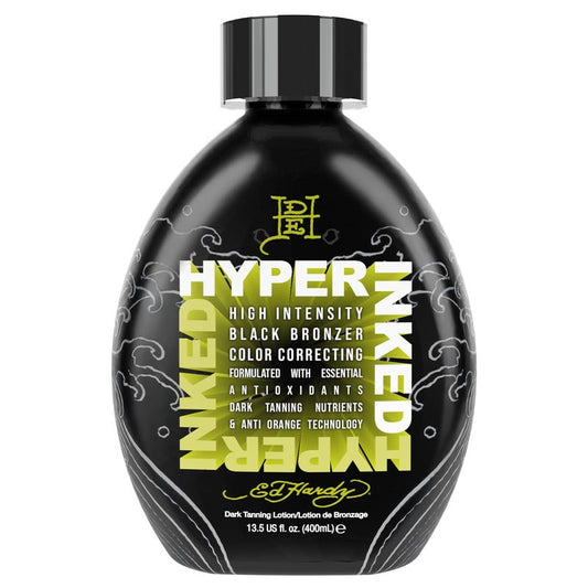 Ed Hardy Tanning Hyper Inked Dark Tanning Lotion - High Intensity Color Correcting, Skin Firming Anti-Aging Formula