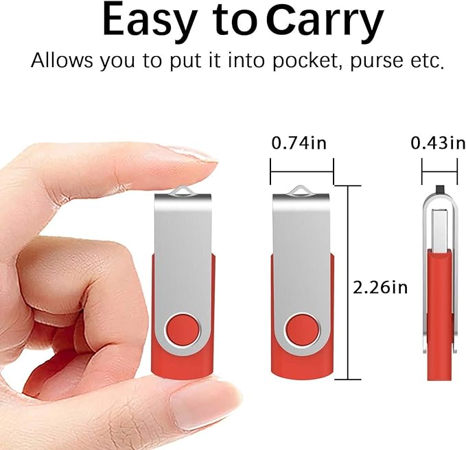 TOPESEL 5 Pack 64GB USB 3.0 Flash Drive Memory Stick Thumb Drives Swivel Pen Drive (5 Mixed Colors: Black Blue Green Red Silver)