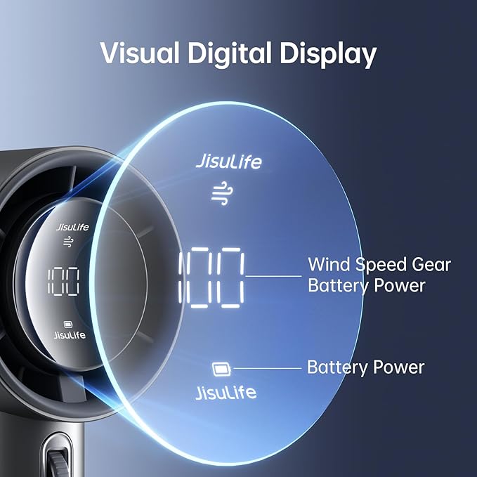 JISULIFE Handheld Fan Pro1S - Next-Gen Airflow: Up to 40h Runtime, Metal Body - Enduring Quality, 1-100 Speed Scroll Wheel, 5000mAh-Portable Fan for Travel, Gifts for Women Men(Starry Grey)