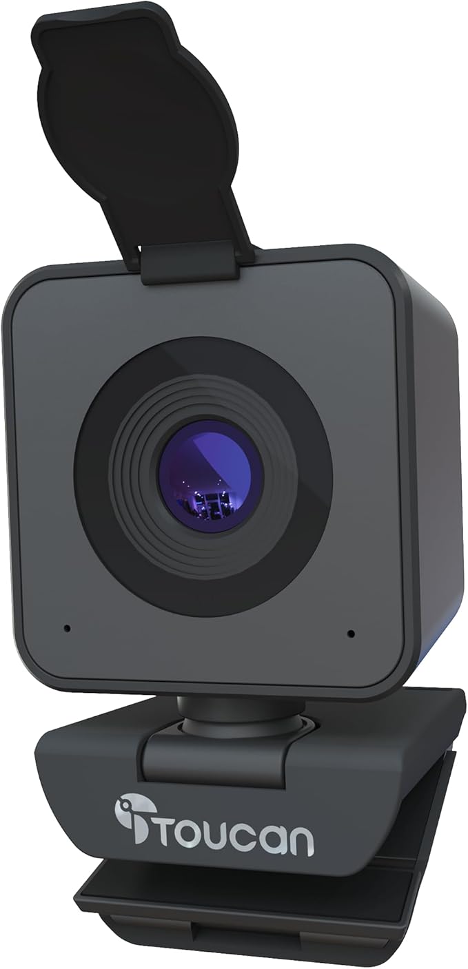 TOUCAN 1080P Webcam for pc, Webcam with Microphone for Laptop, Plug and Play USB Web Cam, 90°View Computer Camera, External Camera for Streaming, Skype, Zoom, FaceTime, Hangouts, MacBook/Tablet