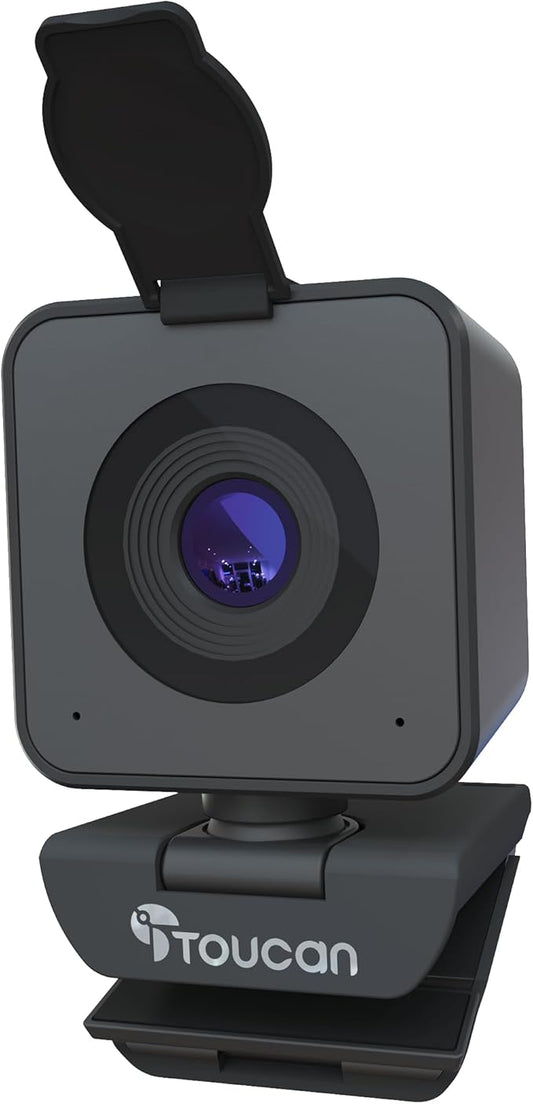 TOUCAN 1080P Webcam for pc, Webcam with Microphone for Laptop, Plug and Play USB Web Cam, 90°View Computer Camera, External Camera for Streaming, Skype, Zoom, FaceTime, Hangouts, MacBook/Tablet