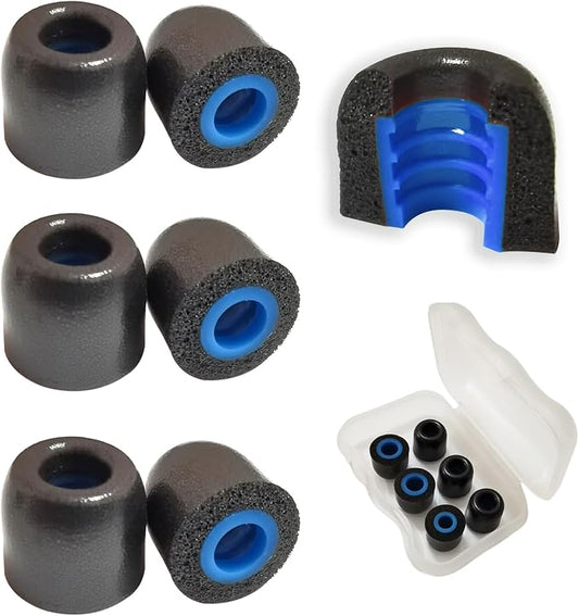 Luckvan Small Memory Foam Tips Replacement Earbuds Tips Fit 4.5mm-6mm Anti-Slip Isolation Noise Replacement Ear Tips Foam for in-Ear Earphones with Storage Box
