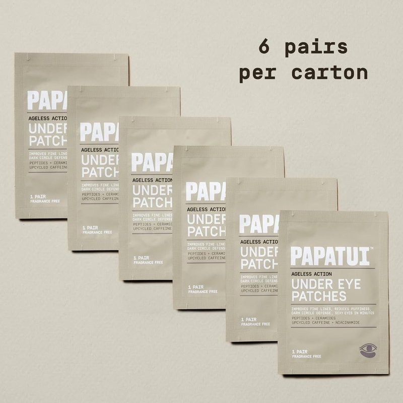 Papatui by Dwayne Johnson Fast-Acting Under Eye Patches for Men | Ageless Action to Reduce Puffiness, Dark Circles and Fine Lines | Made with Niacinamide, Hyaluronic Acid, Caffeine | 6ct (Pack of 2)