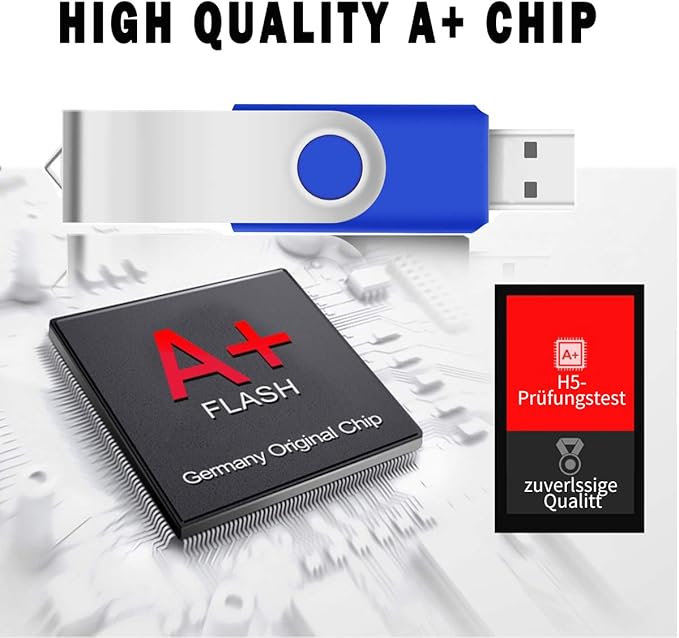 20Packs of 8GB USB2.0 Bulk Flash Drive EASTBULL FAT32 USB Drive Pack (Blue)