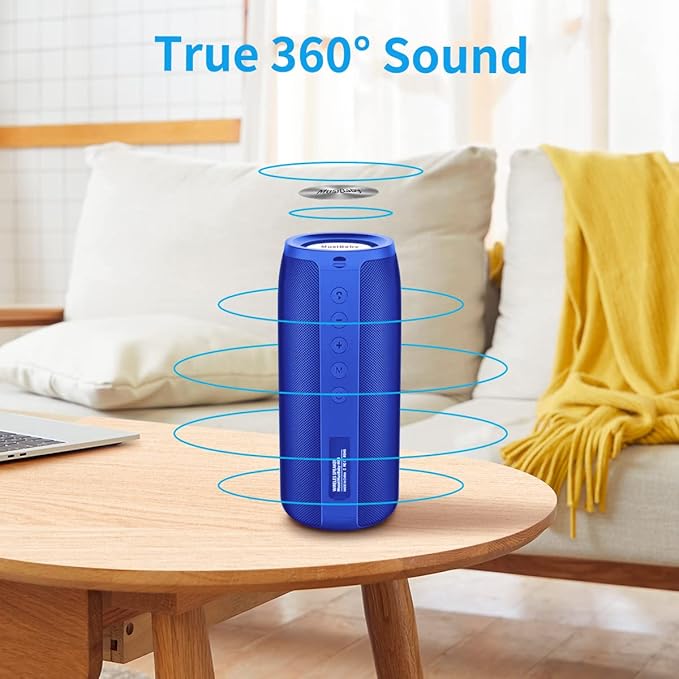 Musibaby Bluetooth Speaker, M88 Speakers,Dual Pairing, Bluetooth 5.3,Loud Stereo Sound,Booming Bass,30H Playtime for Home& Outdoor Party,Beach,Portable Speaker,Gifts(Blue)