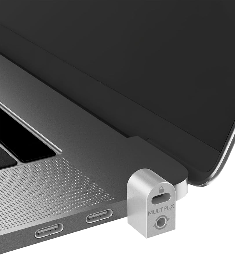Multplx Laptop Lock Adapter for Security Lock | Adds Security Slot To Any Laptop inc MacBook | Use With Standard T-Shaped Bar Cable Locks | No Adhesive Needed