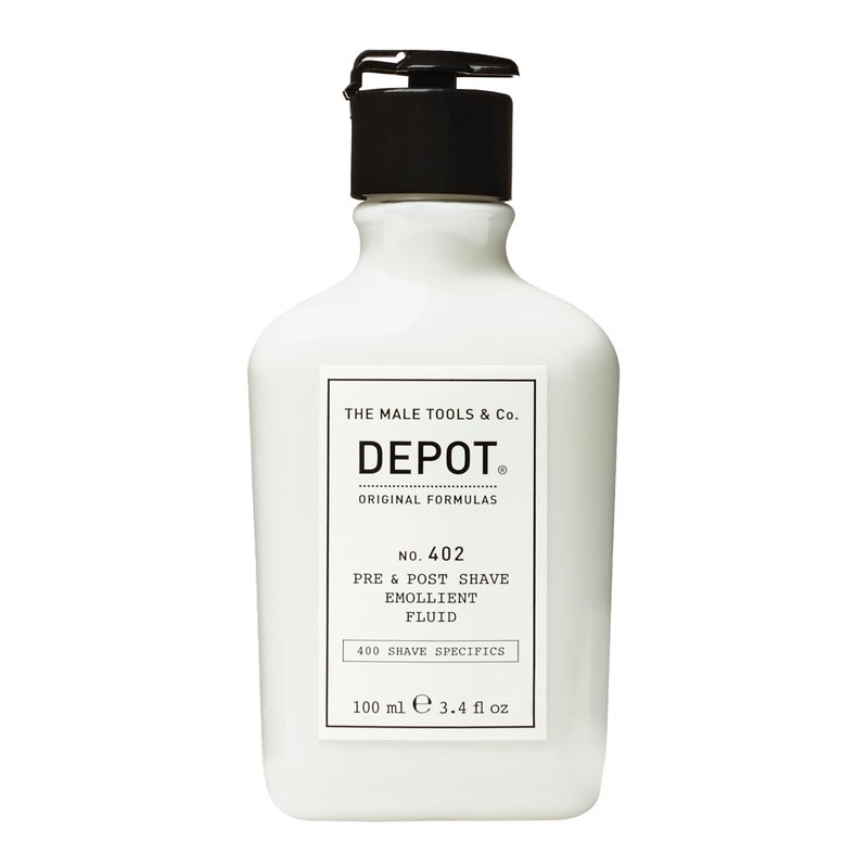 DEPOT No. 402 Pre & Post Shave Emollient |Shaving Lotion for Men Soothes, Softens & Protects | With Olive Oil, Almond Oil, Eucalyptus & Mint | For All Skin & Beard Types | 3.3 fl.oz.
