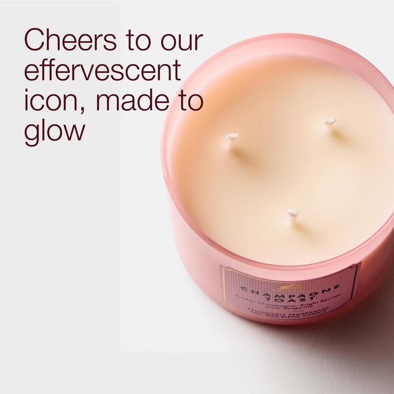 Bath & Body Works Champagne Toast 3-Wick Candle - Scented Candle for At-Home Use - Long-Lasting, Room-Filling Fragrance - High Fragrance Oil Concentration - Soy Wax Blend