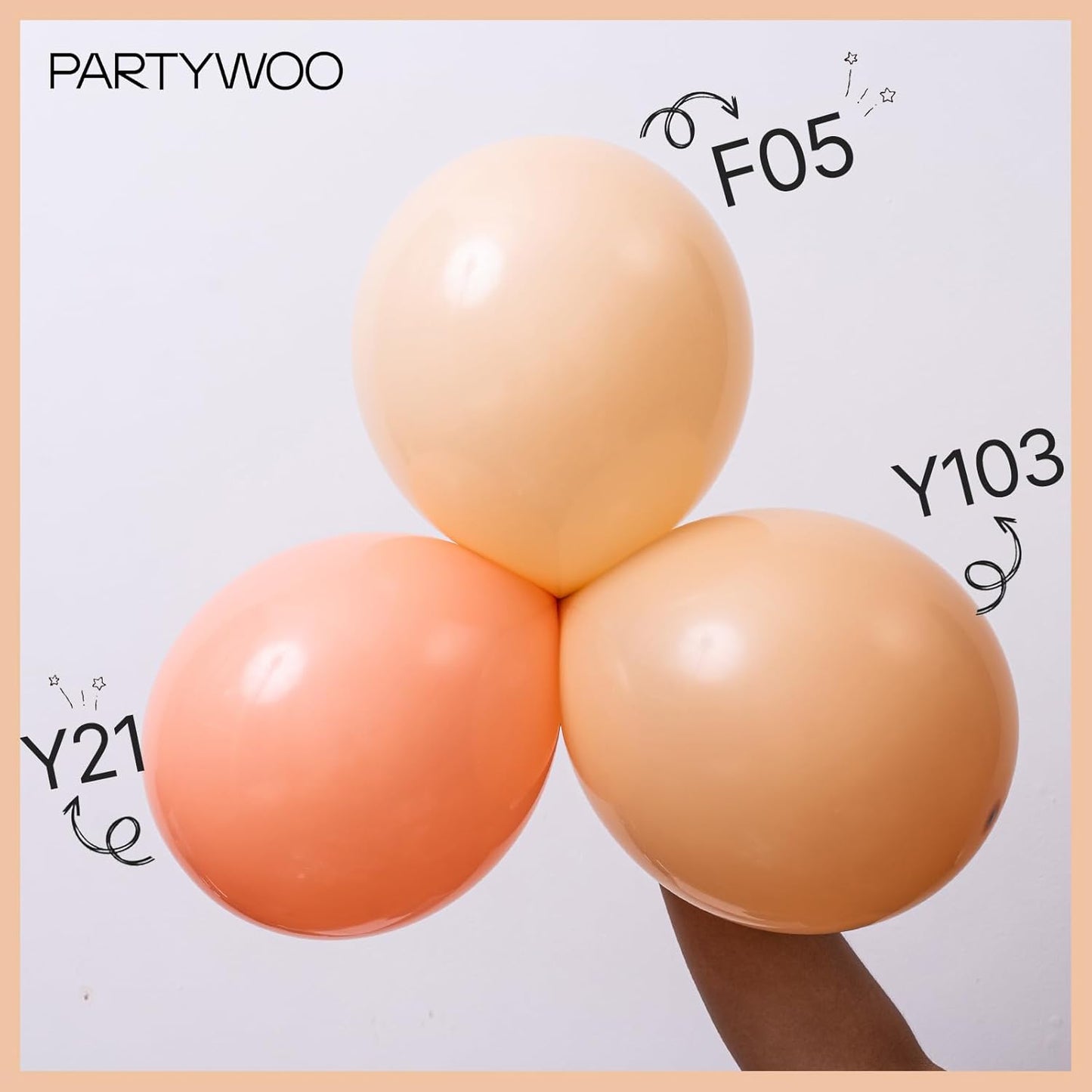 PartyWoo Nude Balloons - 50 Pcs 12 Inch Beige Apricot Cream Latex Helium Balloons for Boho Parties