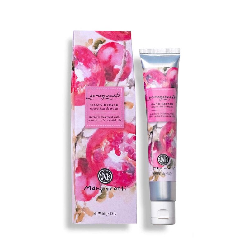 Mangiacotti Hand Repair Cream – Shea Butter & Chamomile, Fast-Absorbing Moisturizer for Dry Hands, Made in USA, 1.8oz, Pomegranate
