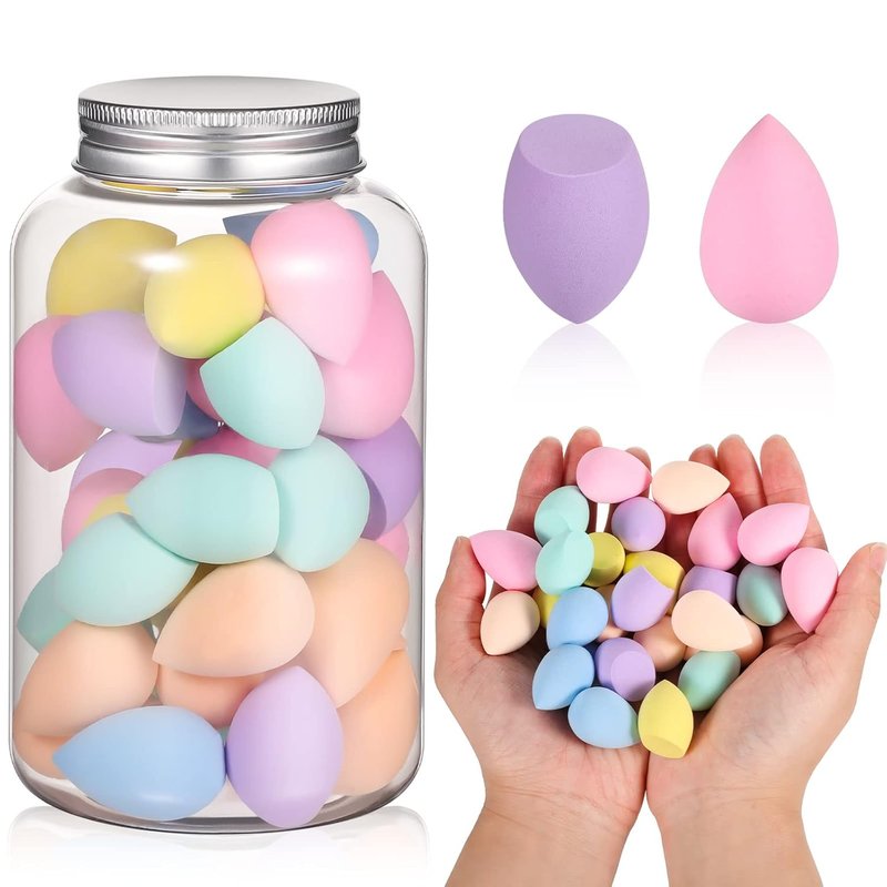 Mini Makeup Sponges - 40Pcs Multi-Colored Super Soft Facial Beauty Tools for Foundation & Liquid Application