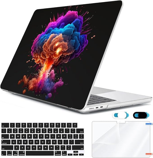 HOHAIYOO Compatible with MacBook Air 13 inch Case 2026 2025-2022 M5 A3449 M4 A3240 M3 A3113 M2 A2681, Hard Shell&Keyboard Cover&Screen Film&Webcam Cover for MacBook Air 13.6 inch Case, Explosion