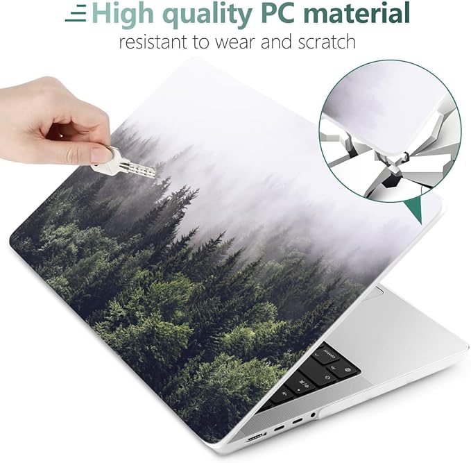 DONGKE Compatible with MacBook Pro 16 Inch Case (2026-2021 Release, M5 M4 M3 M2 M1 Pro/Max Chip), Plastic Hard Shell Cover with Keyboard Cover & Screen Protector for MacBook Pro 16", Forest