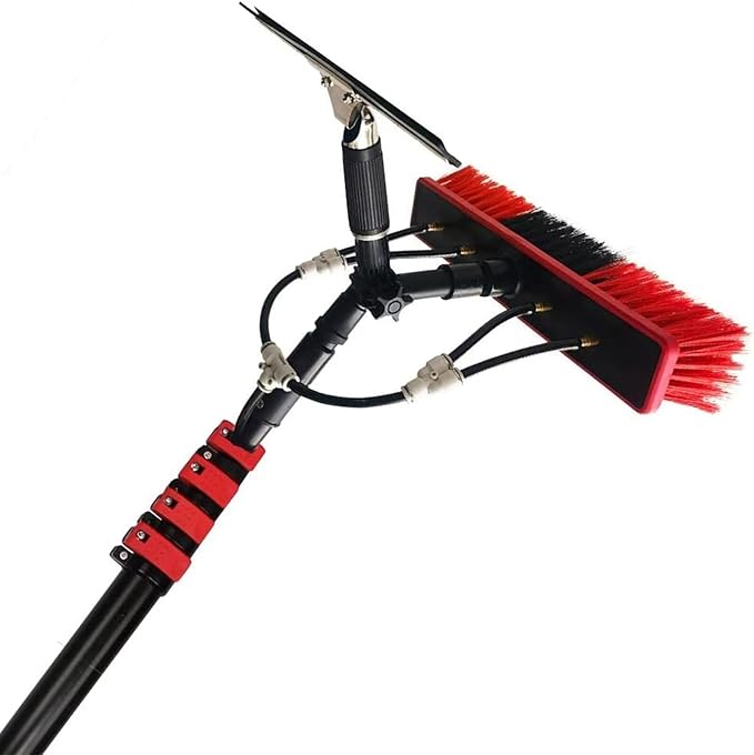 Water Fed Telescopic Brush, Water Spray Knife/Squeegee, Window Cleaner Kit, Extendable Solar Panel Washing Equipment Cleaning Conservatory Roof Extendable Cleaner Conservatory 5.4Rod Length