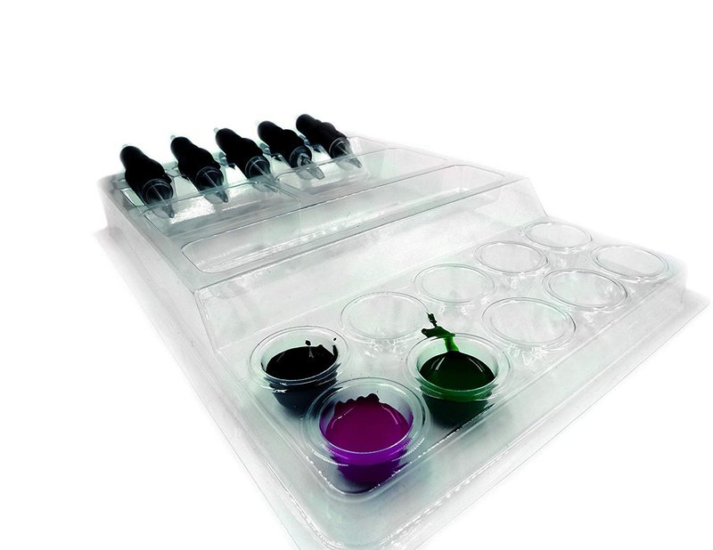 Dragon Art 25pcs Plastic Disposable Ink Cup Tray Pigment Rack Holder Tray Tattoo Accessories (Clear)