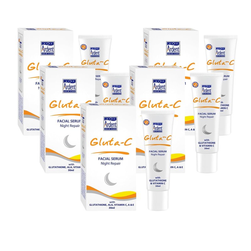 GLUTA C Facial Night Repair Serum, Hydrating Lightweight Non Greasy Skincare with Vitamin C and Shea Butter - 30ml