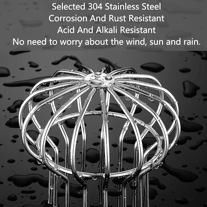 Gutter Guard 304 Stainless Steel Filter Strainer Fits for Round Downspout, Stops Leaves Seeds and Other Debris Gutter Cleaning Tools, 2 Pack, 175 * 194mm