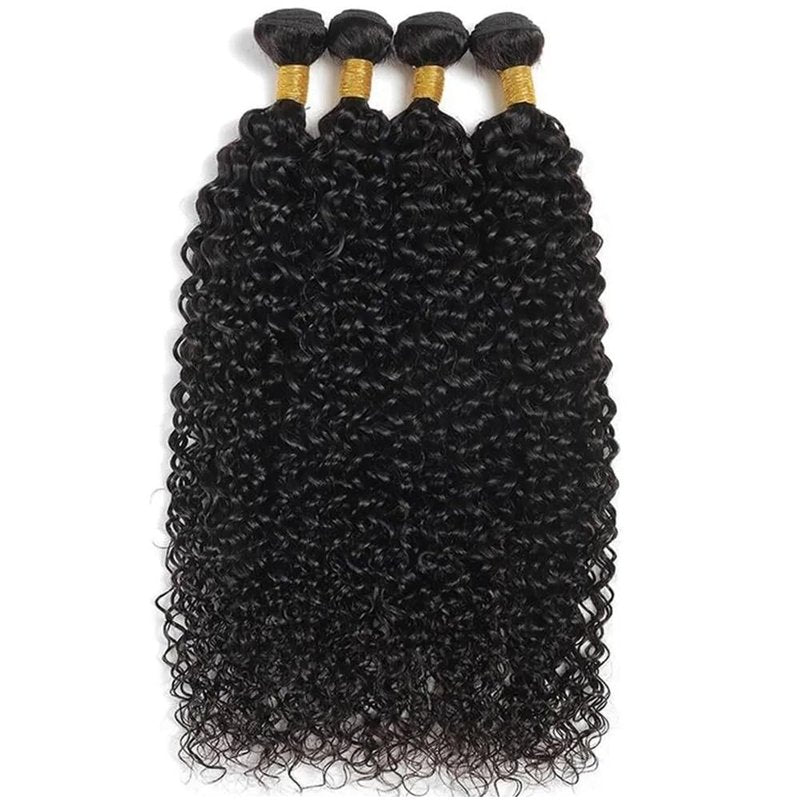 Curly Wave Bundles Human Hair Raw Kinky-Curly Human Hair Bundles 14 14 14 Inch Natural Black Ultra Soft No Tangle Afro Raw Remy Hair Extensions