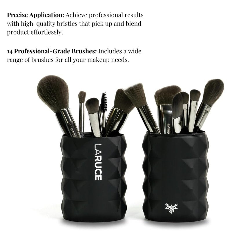 LARUCE 5PC Professional Vegan Eye Makeup Brush Set | Apply Foundation, Blend, Define, Shade, Highlight & More
